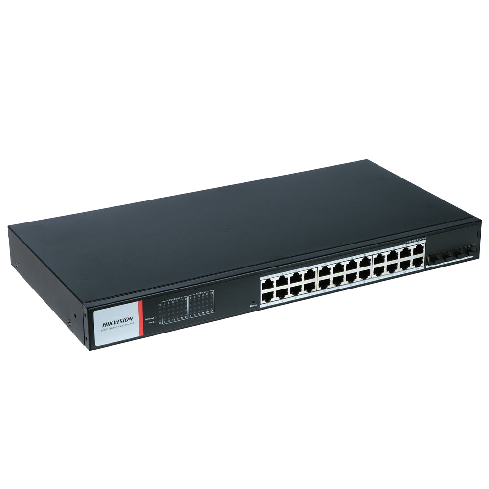 سويتش هيكفيجن 24 منفذ 10/100/1000 ميجابت في الثانية (PoE) + 4 منافذ SFP 10/100/1000 ميجابت في الثانية فايبر اوبتيكال 370 وات DS-3E1528P-SI-24P4F Managed Rackmount