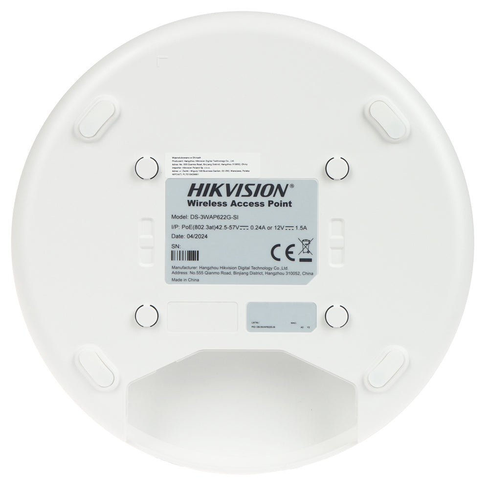 Hikvision DS-3WAP622G-SI Wi-Fi 6 Ceiling Mount Access Point 1 Port 1800Mbps