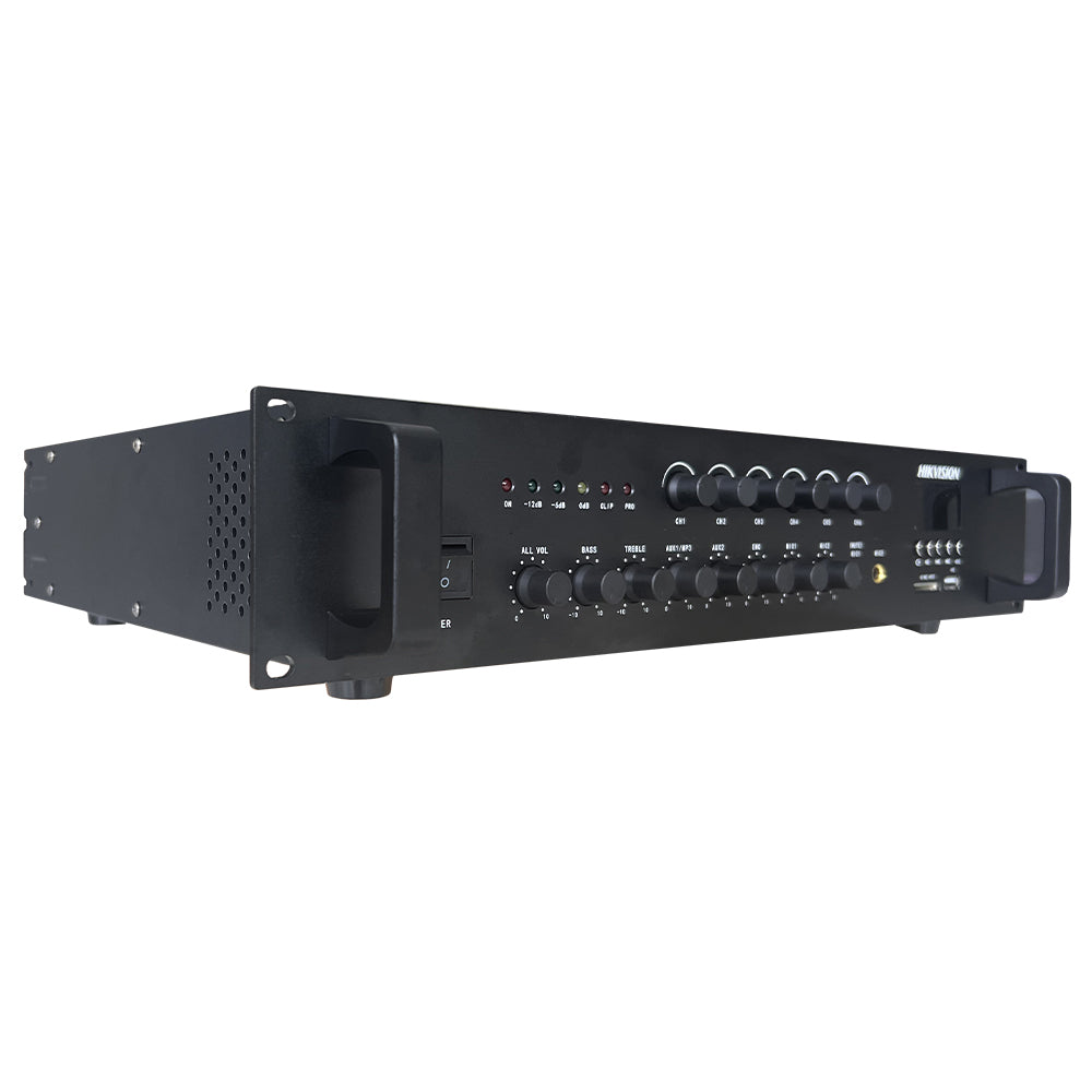 Hikvision DS-QAE0A240G1-VB6 6-Zone Analog Mixer Amplifier 240W - Black