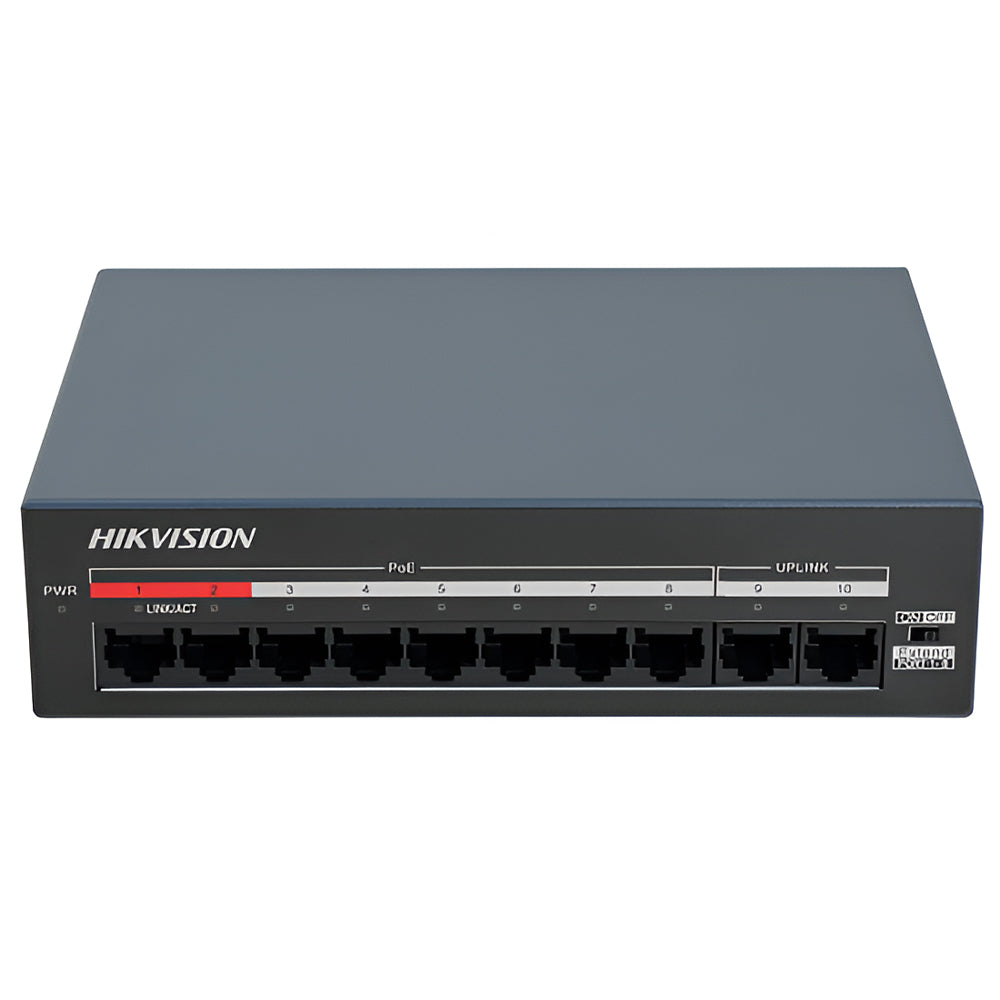 Hikvision DS-XS10-P Unmanaged Desktop Switch 8 Ports PoE 10/100Mbps + 2 Ports RJ45 10/100Mbps