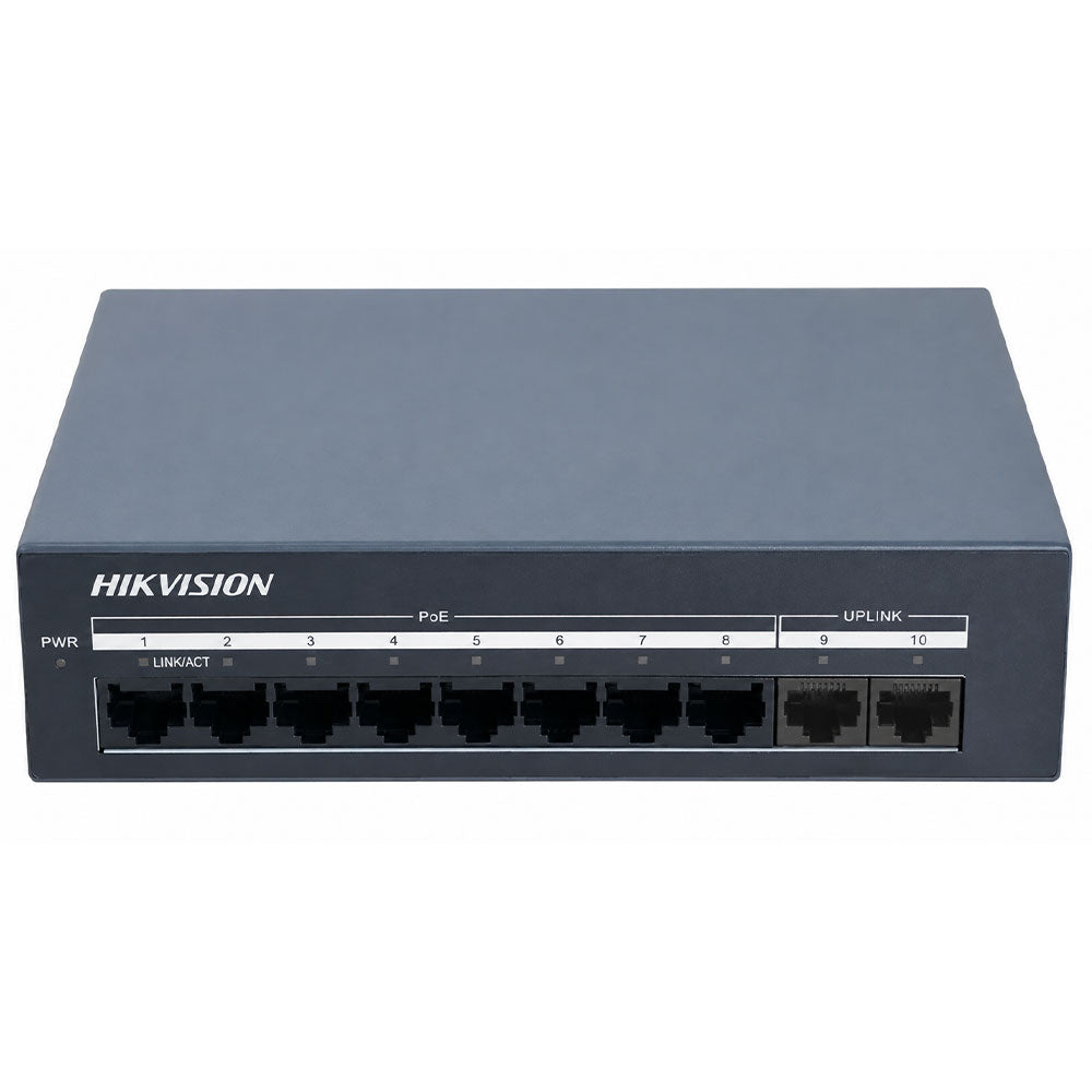 Hikvision DS-XS10G-P Unmanaged Desktop Switch 8 Ports PoE 10/100/1000Mbps + 2 Ports RJ45 10/100/1000Mbps 65W