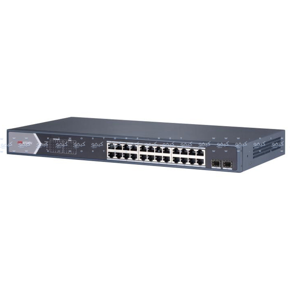 Hikvision DS-3E0526P-E/M Unmanaged Rackmount Switch 24 Ports PoE 10/100/1000Mbps + 2 Ports SFP 10/100/1000Mbps