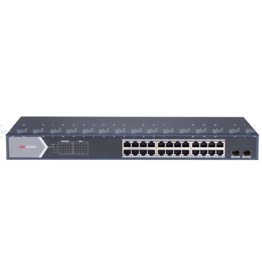 Hikvision DS-3E0526P-E/M Unmanaged Rackmount Switch 24 Ports PoE 10/100/1000Mbps + 2 Ports SFP 10/100/1000Mbps Fiber Optical 225W