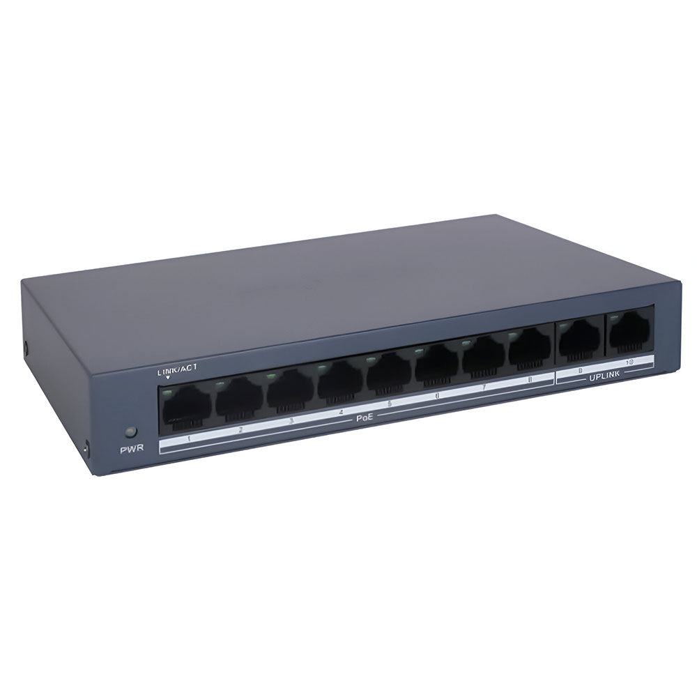 Hikvision Switch DS-3E0110MP-E/M Unmanaged Desktop PoE Switch 8 Port 10/100Mbps + 2 Port 