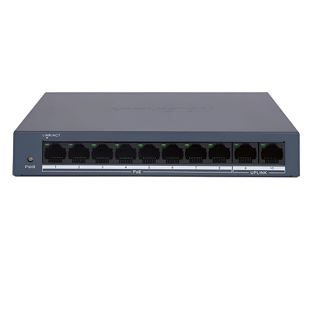 Hikvision Switch DS-3E0110MP-E/M Unmanaged Desktop PoE Switch 8 Port 10/100Mbps + 2 Port 10/100Mbps Uplink 60W