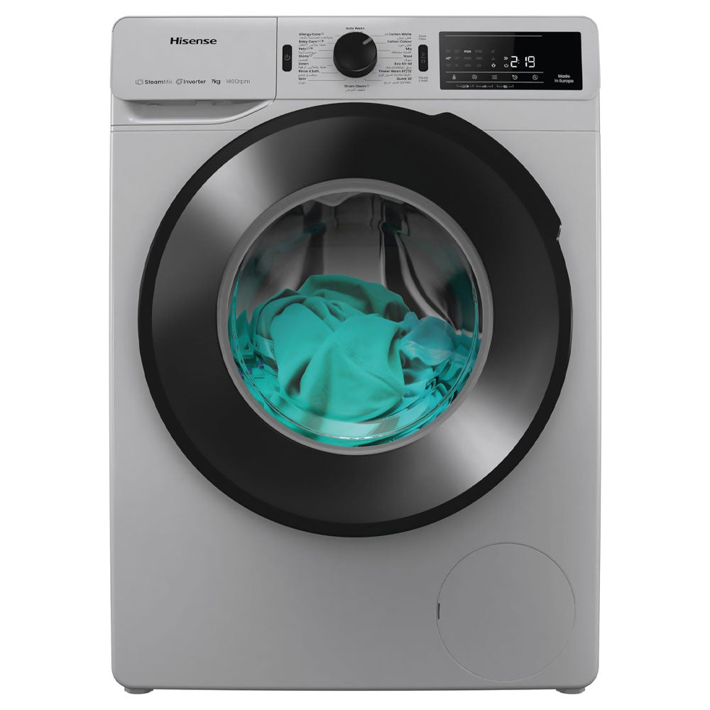 Hisense Front Load Full Automatic Washing Machine Inverter WF3V7042BSSEG 7Kg - Silver