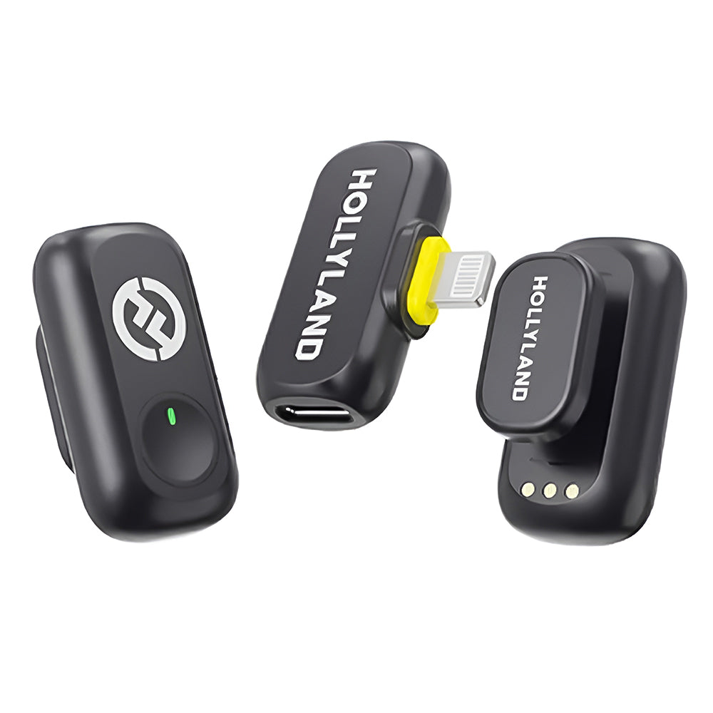 Hollyland LARK A1 Mini Duo Lightning 2.4GHz Dual Channel Wireless Lavalier Microphone System (Local Warranty) - Black