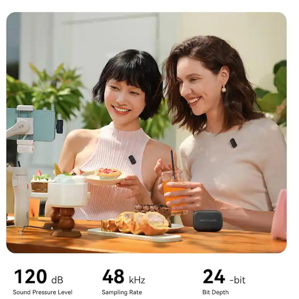 Hollyland LARK A1 Mini Duo Lightning 2.4GHz Dual Channel Wireless Lavalier Microphone System (Local Warranty) - Black