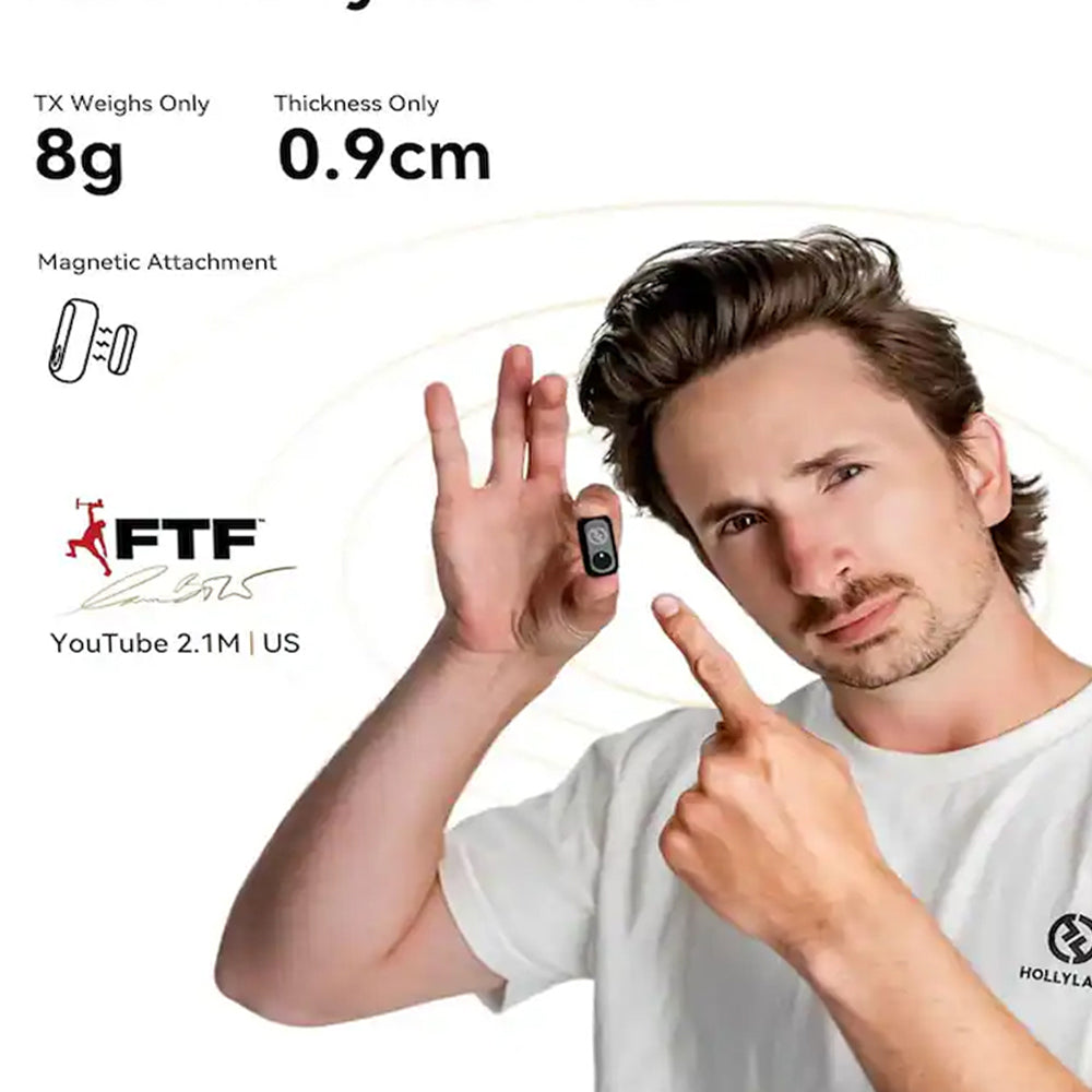 Hollyland LARK A1 Mini Duo Lightning 2.4GHz Dual Channel Wireless Lavalier Microphone System (Local Warranty) - Black