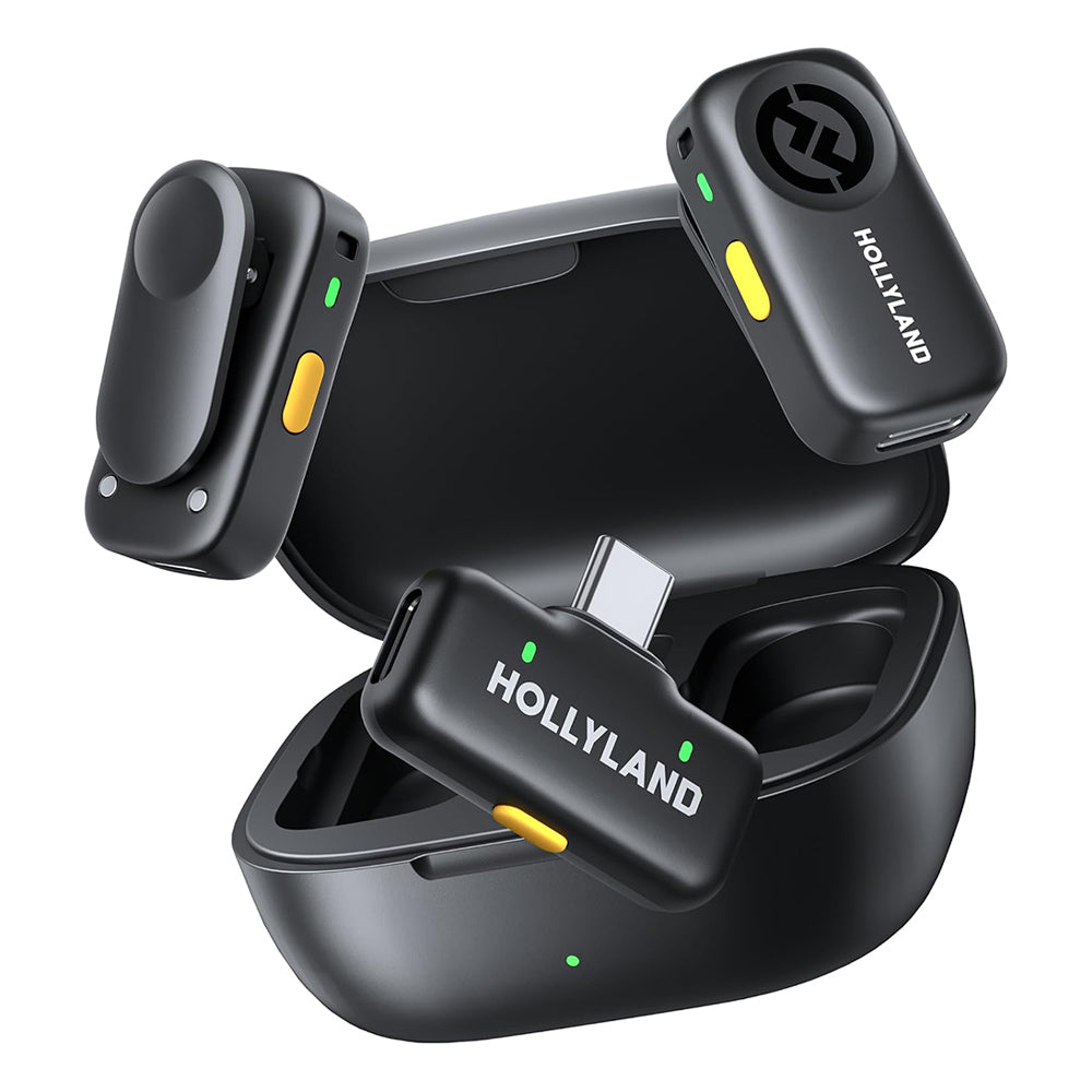 Hollyland LARK A2 Duo Type-C 2.4GHz Dual Channel Wireless Lavalier Microphone System - Space Gray