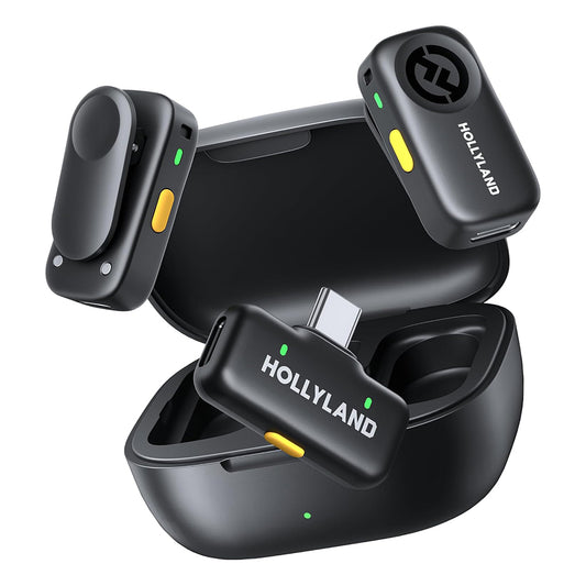 Hollyland LARK A2 Duo Type-C 2.4GHz Dual Channel Wireless Lavalier Microphone System - Space Gray