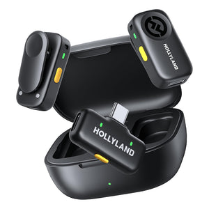 Hollyland LARK A2 Duo Type-C 2.4GHz Dual Channel Wireless Lavalier Microphone System - Space Gray