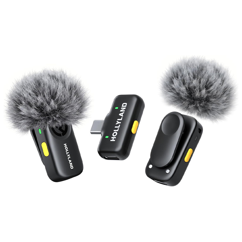 Hollyland LARK A2 Mini Duo Type-C 2.4GHz Dual Channel Wireless Lavalier Microphone System - Space Gray