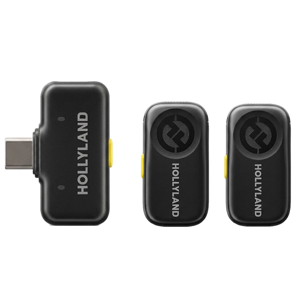 Hollyland LARK A2 Mini Duo Type-C 2.4GHz Dual Channel Wireless Lavalier Microphone System - Space Gray