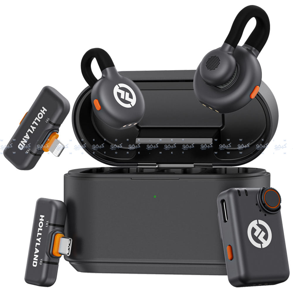 Hollyland LARK M2S Combo 3in1 2.4GHz Dual Channel Wireless Lavalier Microphone System (Local Warranty) - Black