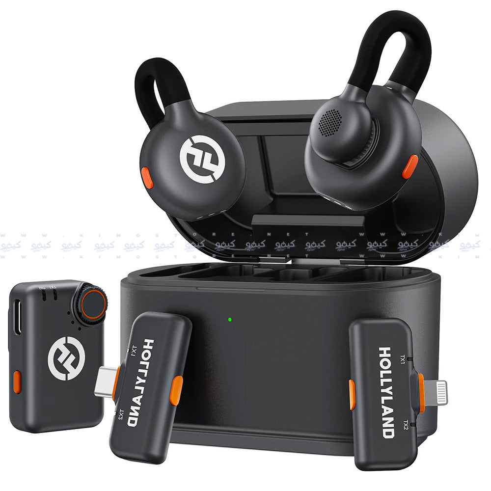 Hollyland LARK M2S Combo 3in1 2.4GHz Dual Channel Wireless Lavalier Microphone System (Local Warranty) - Black