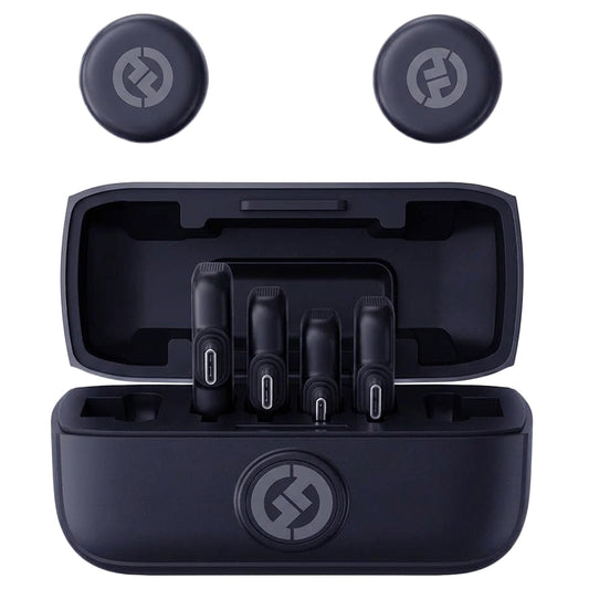 Hollyland LARK M3 Combo 4x Type-C 2.4GHz Dual Channel Wireless Lavalier Microphone System - Space Gray