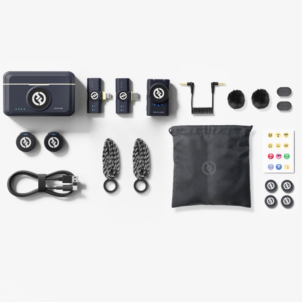 Hollyland LARK M2 Combo 3in1 2.4GHz Dual Channel Wireless Lavalier Microphone System (Local Warranty)