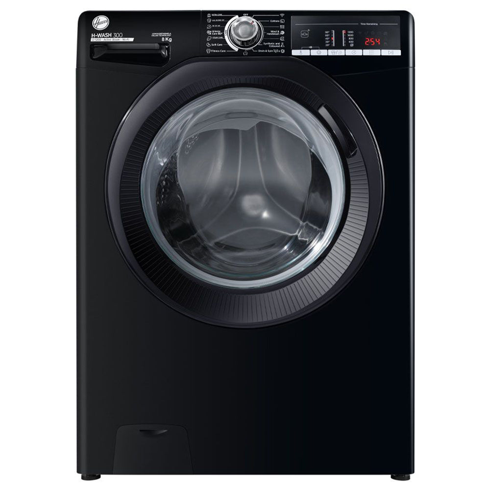 غسالة ملابس هوفر فول أتوماتيك تحميل أمامي 8 كجم H3WS383TAC3R-ELA - أسود 