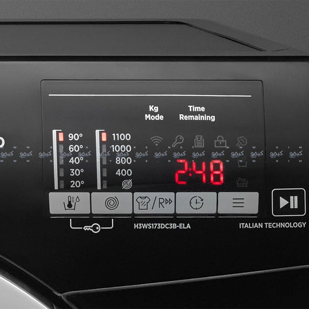 غسالة ملابس هوفر فول أتوماتيك تحميل أمامي 7 كجم H3WS173DC3B-ELA - اسود