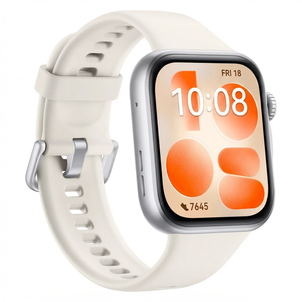 Huawei Watch Fit 5 NKI-B09 Silver Aluminum Case With White Fluoroelastomer 