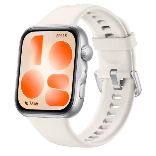 Huawei Watch Fit 5 NKI-B09 Silver Aluminum Case With White Fluoroelastomer Strap