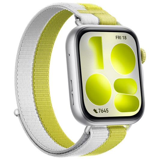 Huawei Watch Fit 5 NKI-B19 Silver Aluminum Case With Green x Grey Nylon Strap