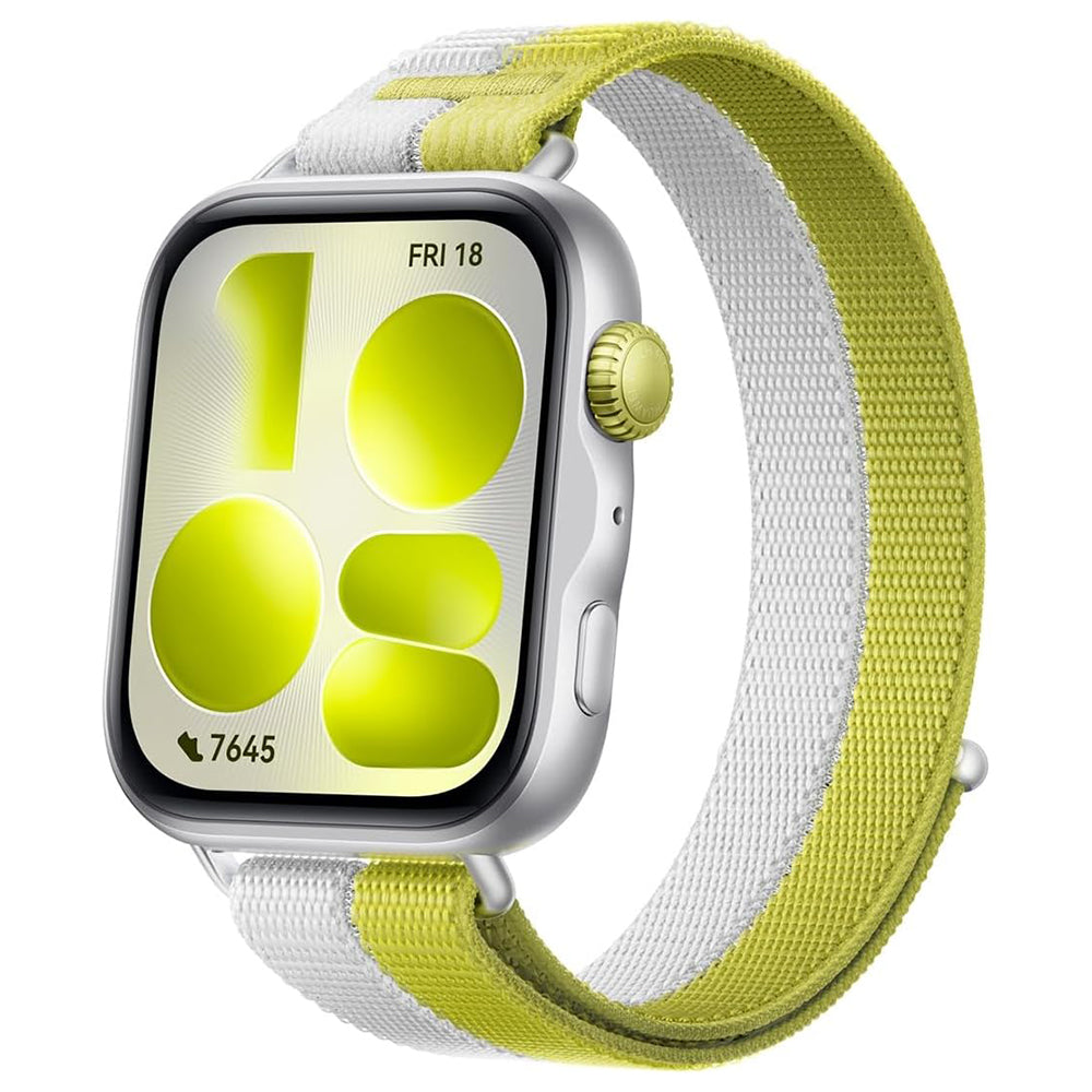 Huawei Watch Fit 5 NKI-B19 Silver Aluminum Case With Green x Grey Nylon Strap