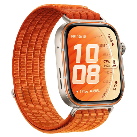 Huawei Watch Fit 5 Pro NKI-B29 Grey Aluminum Case With Gradient Orange Nylon Strap