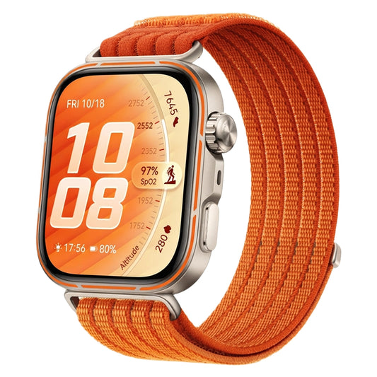 Huawei Watch Fit 5 Pro NKI-B29 Grey Aluminum Case With Gradient Orange Nylon Strap