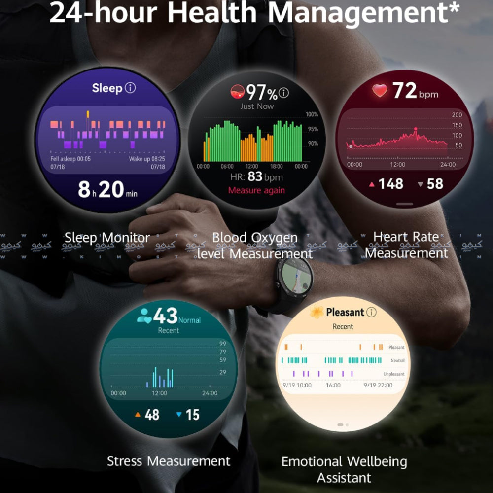 Huawei Watch GT 5 Pro VLI-B29 (46mm - GPS) Titanium Alloy Case With Black Fluoroelastomer Strap