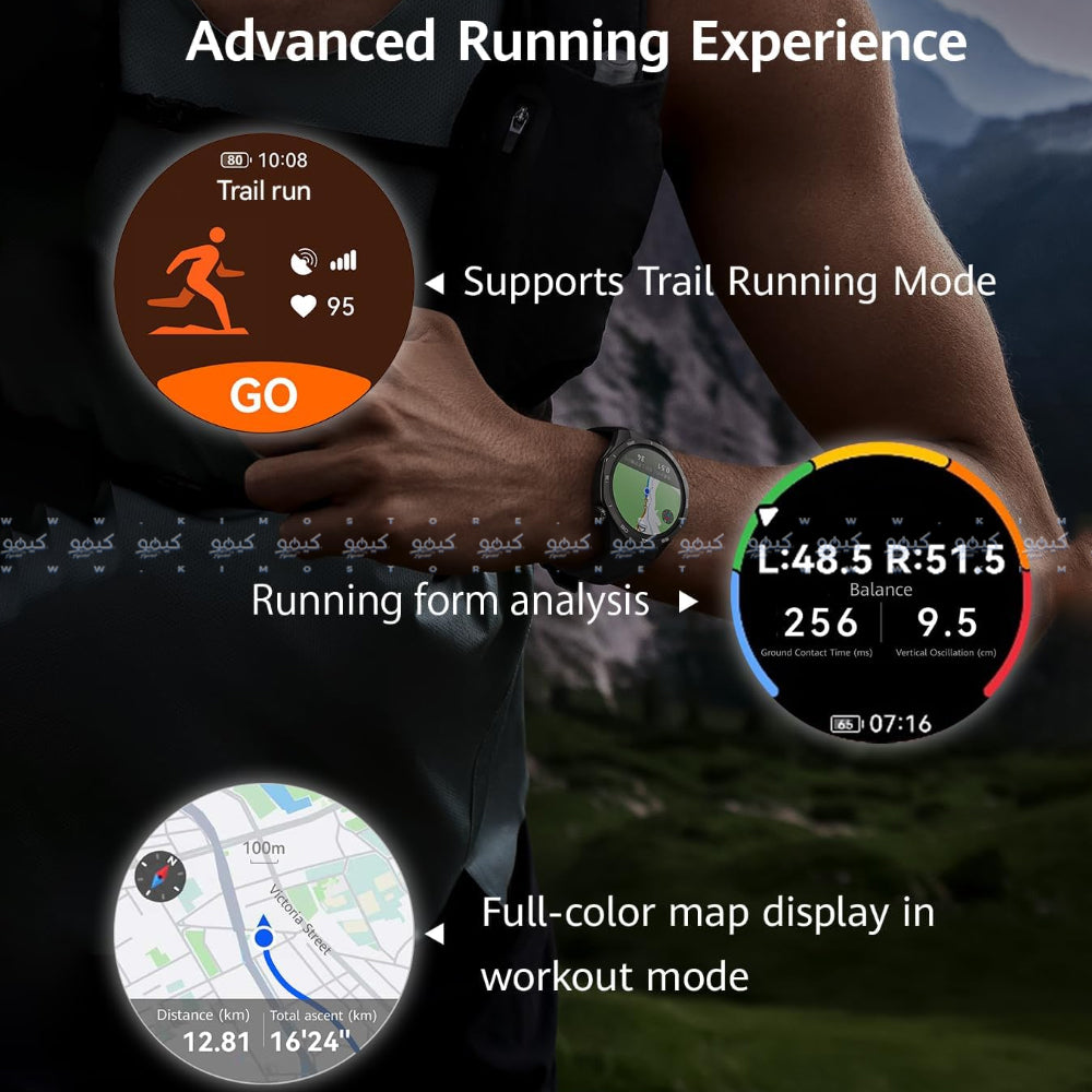 Huawei Watch GT 5 Pro VLI-B29 (46mm - GPS) Titanium Alloy Case With Black Fluoroelastomer Strap