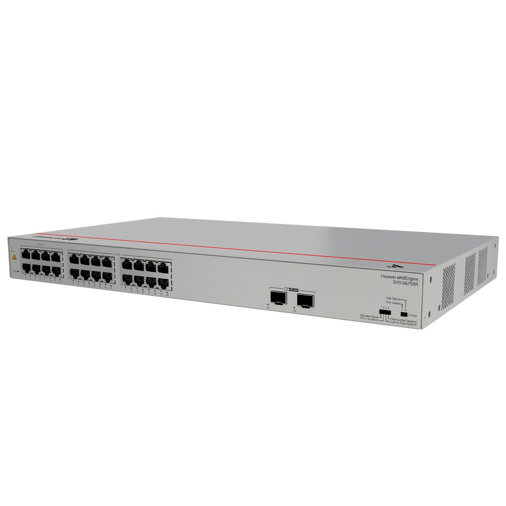 Unmanaged Rackmount PoE+ Switch 24 Ports 10/100/1000Mbps + 2 Ports Gigabit SFP 124W