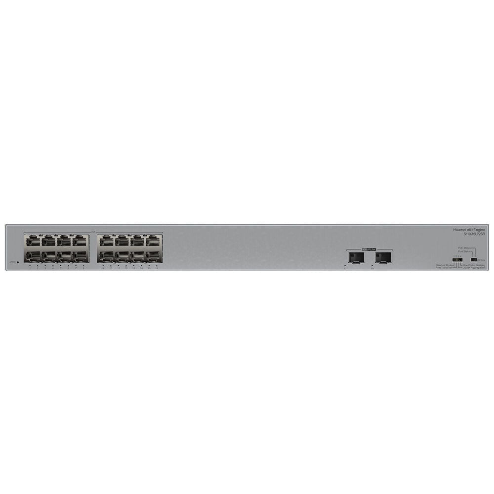 سويتش هواوي 16 منفذ 10/100/1000 ميجابت في الثانية Unmanaged Rackmount eKitEngine S110-16LP2SR + منفذين SFP جيجابت 124 وات