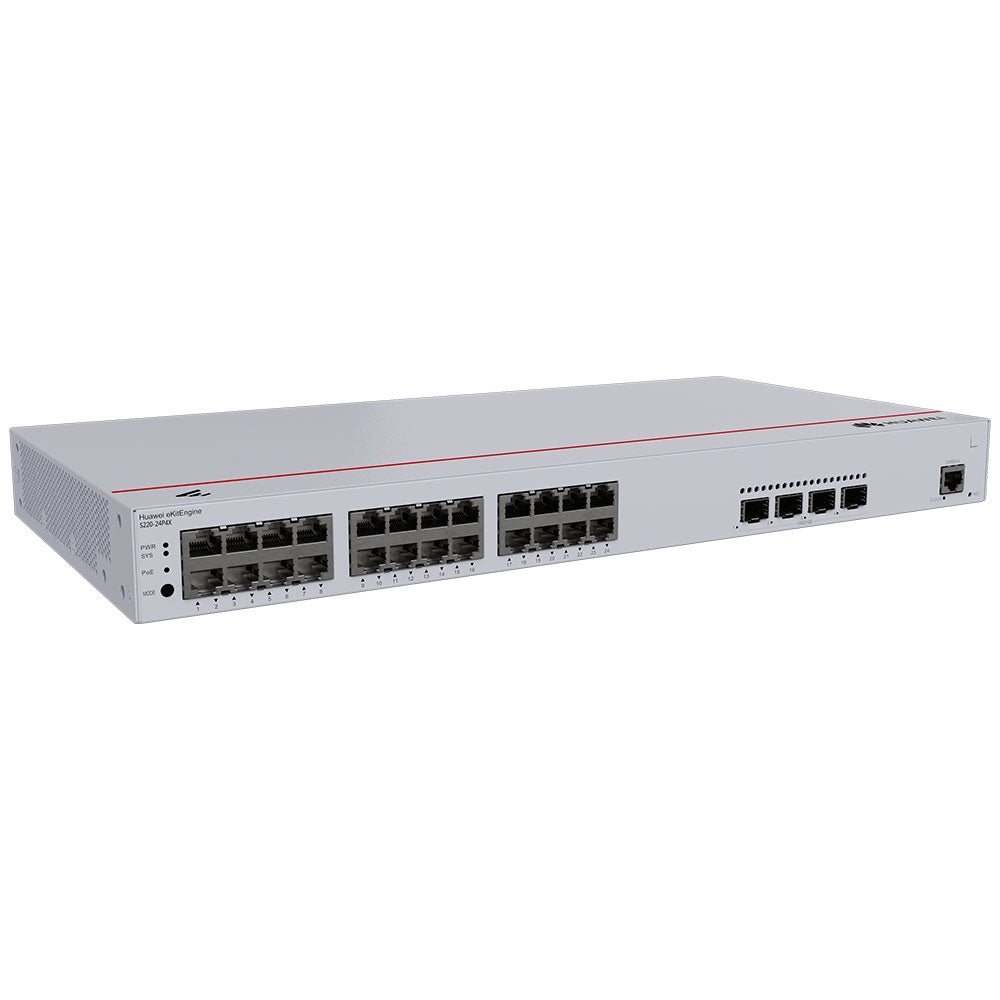 Huawei eKitEngine S220-24P4X Managed Rackmount PoE+ Switch 24 Ports 101001000Mbps + 4 Ports 10 Gigabit SFP