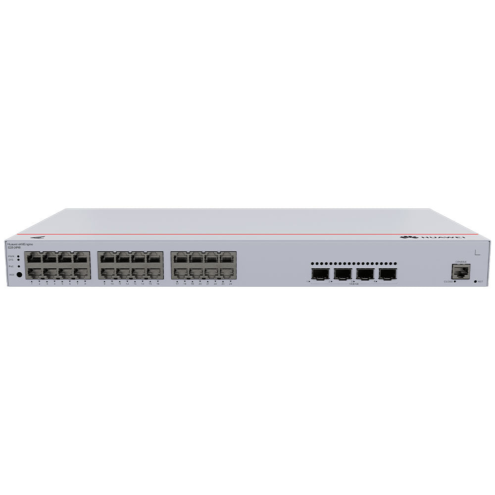 Huawei eKitEngine S220-24P4X Managed Rackmount PoE+ Switch 24 Ports 101001000Mbps + 4 Ports 10 Gigabit SFP+ 400W