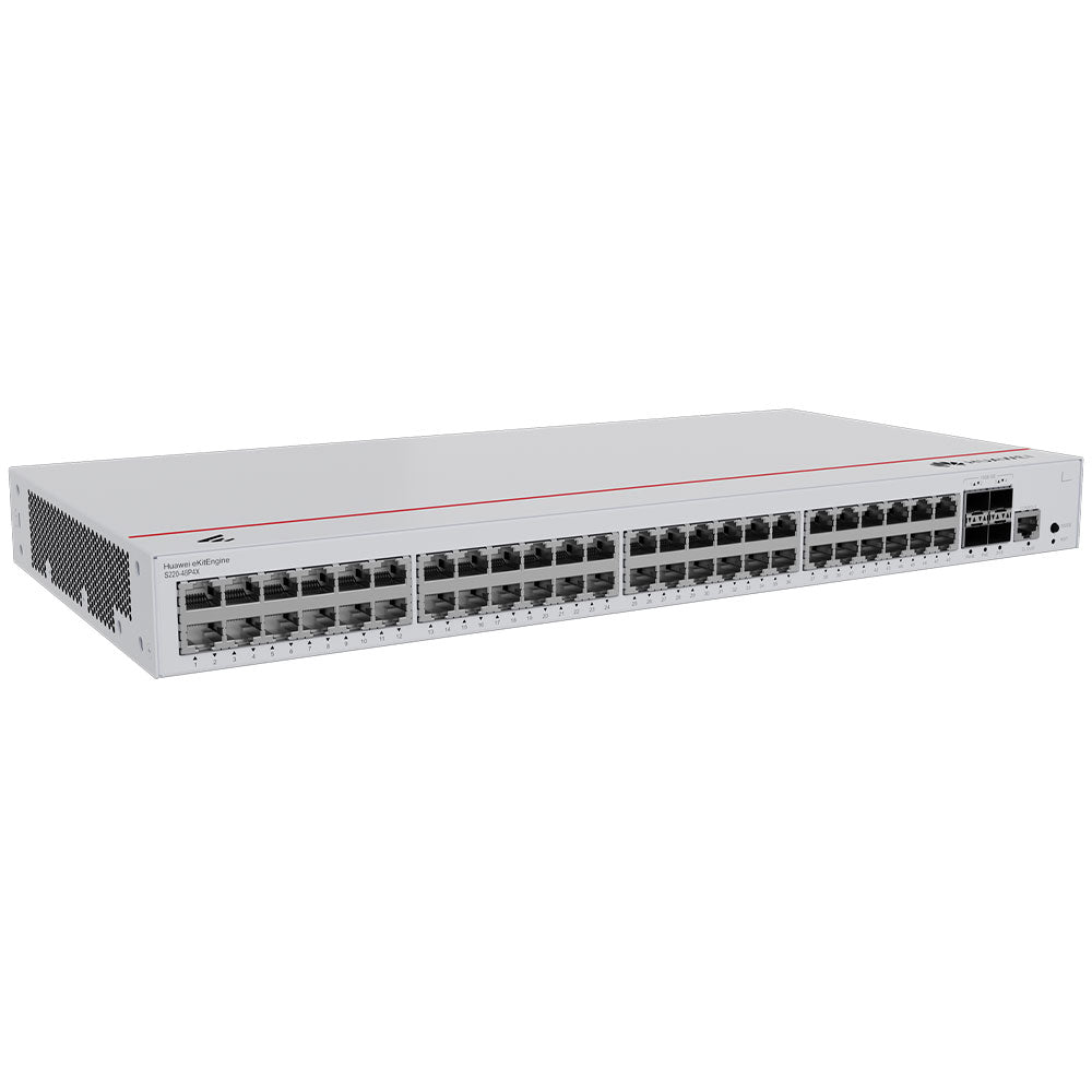 Huawei eKitEngine S220-48P4X Smart Managed Rackmount PoE+ Switch 48 Ports 101001000Mbps + 4 Ports 10 Gigabit SFP