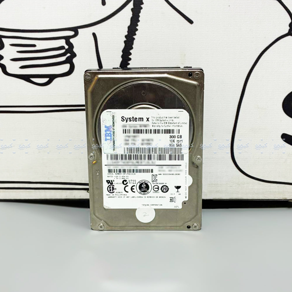 هارد درايف سيرفر اى بى ام داخلي 300 جيجابايت System X 1P90Y8877 SAS 10K (استعمال خارج)