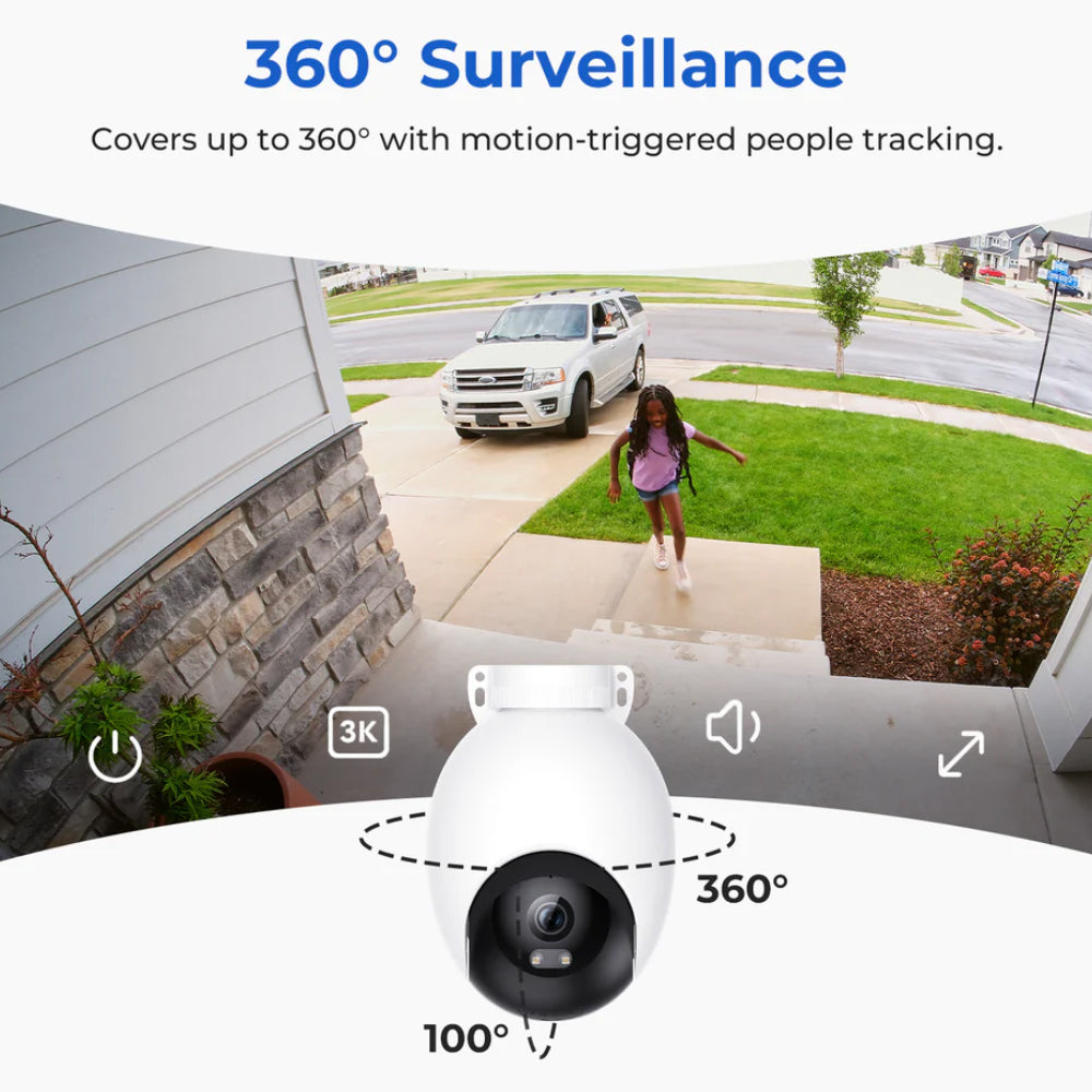 IMILAB EC6 Wi-Fi 360° Pan & Tilt AI Outdoor Security Camera 3K 5MP (Mic) (Full Color)