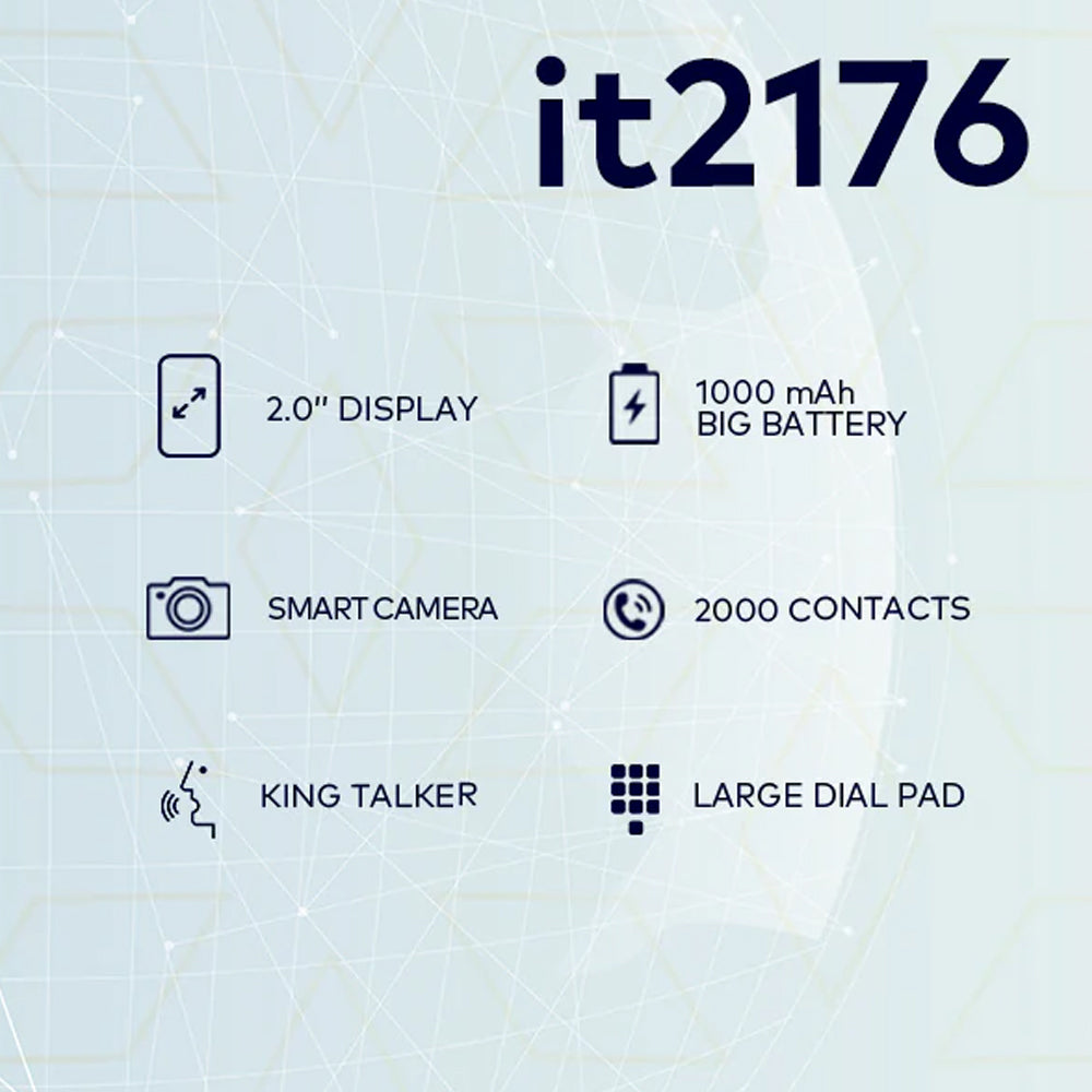 موبايل ايتل IT2176 ثنائي الشريحة (4 ميجا / 4 ميجا رام / 2.0 بوصة/ FM / تقنية 2G)