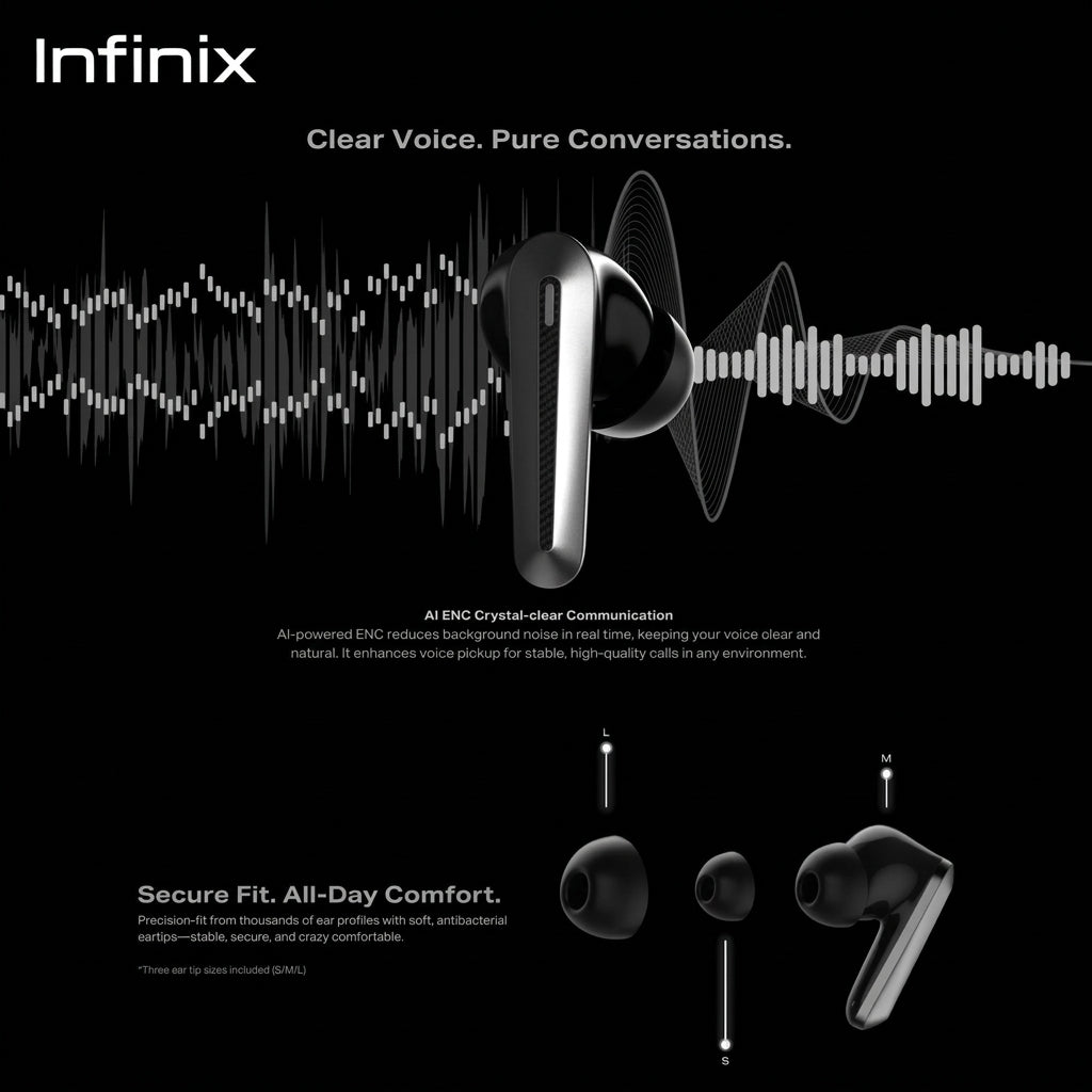 Infinix GTBUDS 5 XE39 True Wireless Earbuds - Black