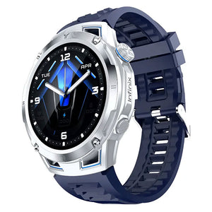 Infinix GTWATCH 5 Pro Smart Watch Silver Case With Blue Silicone Strap & Extra Nylon Strap