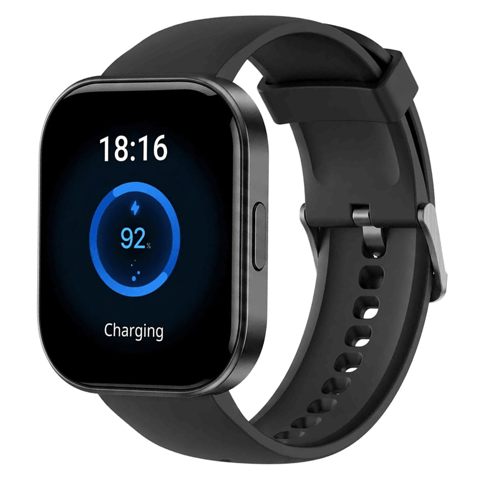 Infinix XWatch H5 Pro Smart Watch Chrome Case With Black Silicone Strap