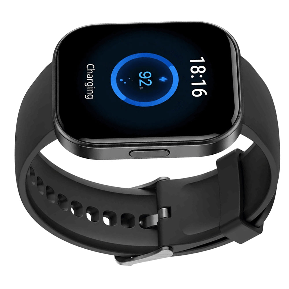 Infinix XWatch H5 Pro Smart Watch Chrome Case With Black Silicone Strap