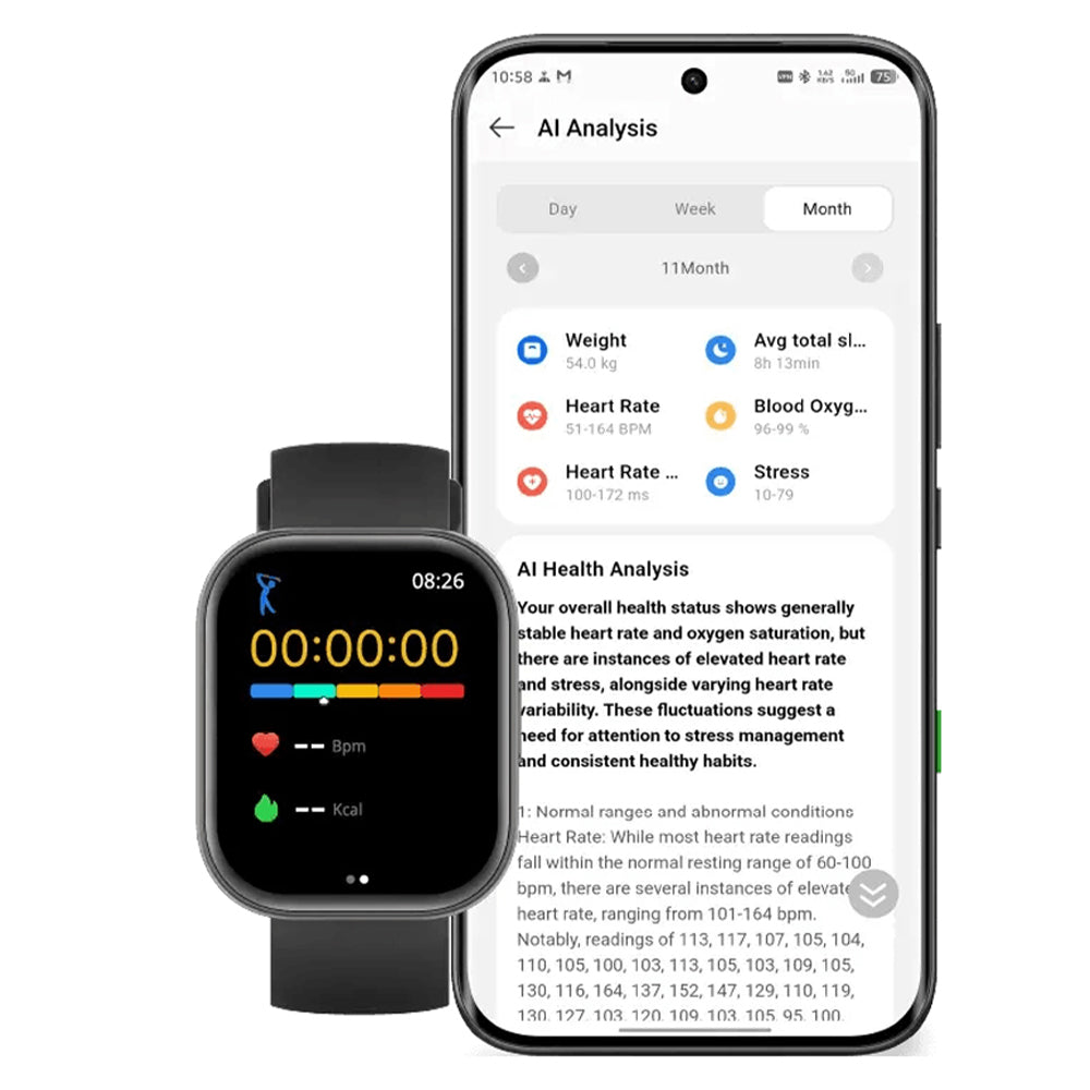 Infinix XWatch H5 Pro Smart Watch Chrome Case With Black Silicone Strap