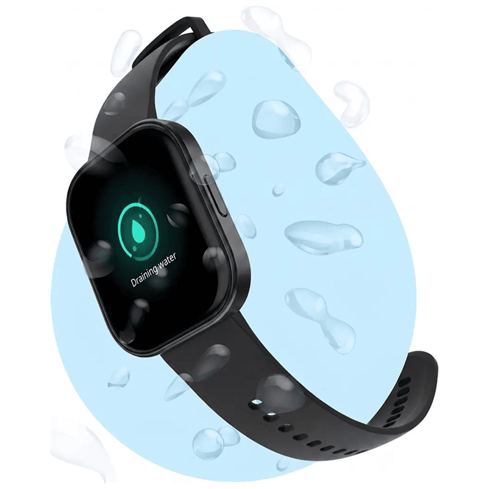 Infinix XWatch H5 Pro Smart Watch Chrome Case With Black Silicone Strap