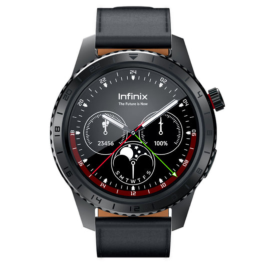 Infinix XWatch N5 Pro Smart Watch Black Case With Black Leather Strap