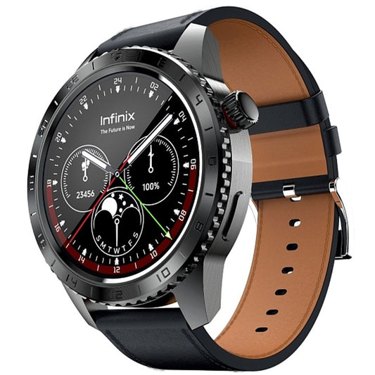 Infinix XWatch N5 Pro Smart Watch Black Case With Black Leather Strap