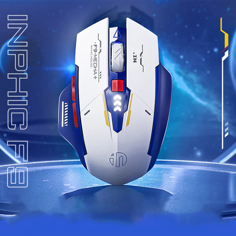 ماوس إنفيك لاسلكي بلوتوث قابل للشحن 2400 نقطة في البوصة F9 - ابيض 