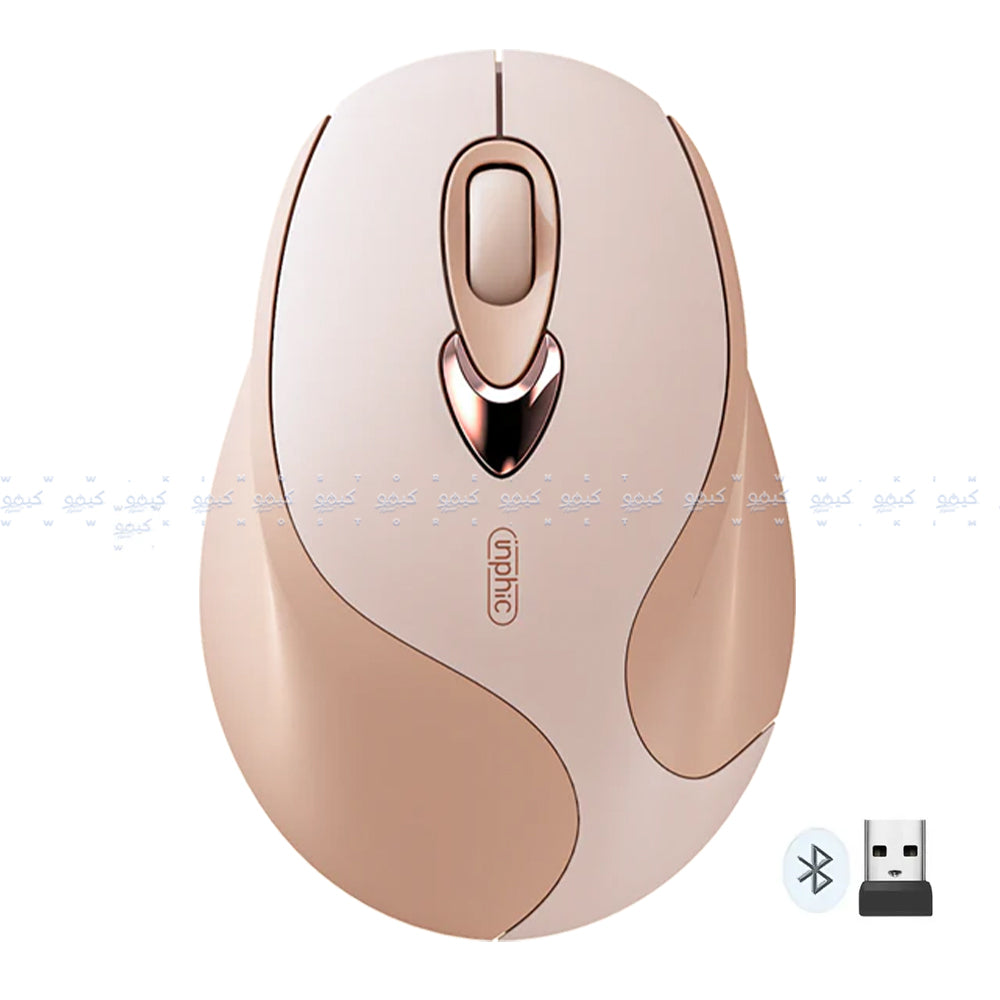 Inphic M8 Dual Mode Rechargeable Bluetooth Wireless Mouse 1600Dpi - Bronze